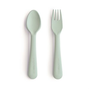 Mushie Fork & Spoon - Sage